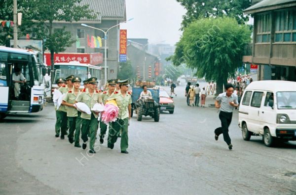Chinese Soldiers at The Great Wall of China, Badaling